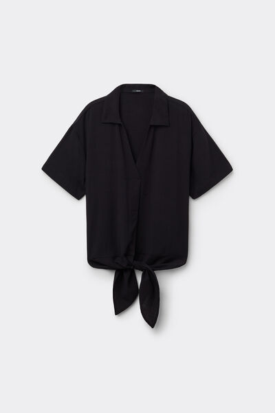 Camicia Mezza Manica Tela Viscosa Garzata