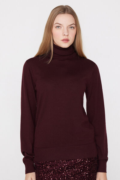 100% Merino Wool Thick Polo Neck Jumper