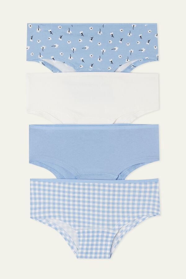 Pack of 4 Printed Cotton French knickers  