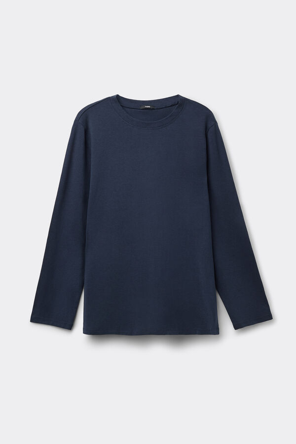 Langarm-Rundhalsshirt aus Baumwolle mit Modal  
