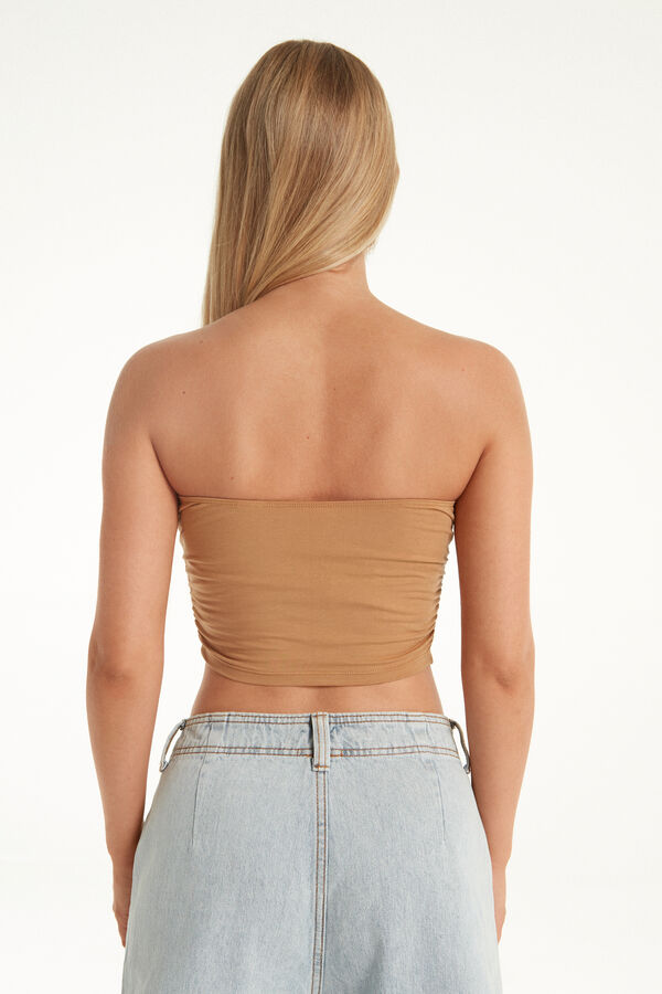 Kurzes Bandeau-Top aus Baumwolle  