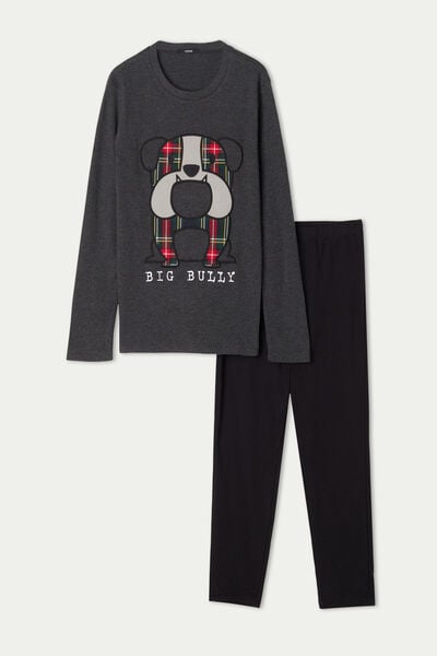 Langer Jungenpyjama aus Baumwolle mit „Big Bully“ Print