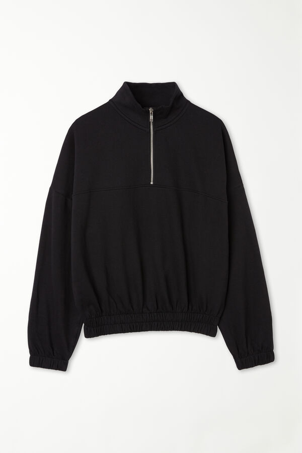 Long-Sleeved Zip-Up Sweatshirt  