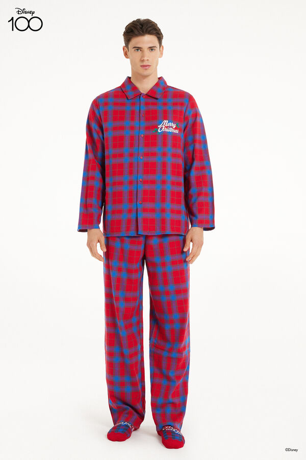 Men’s Long Disney Print Flannel Pyjamas  