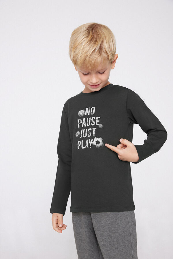 Unisex Kids' Printed Cotton Long Sleeve Top  