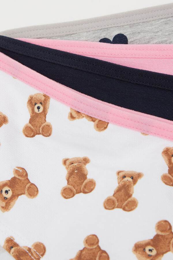 4 Pairs of Girls’ Printed Cotton Shorts  