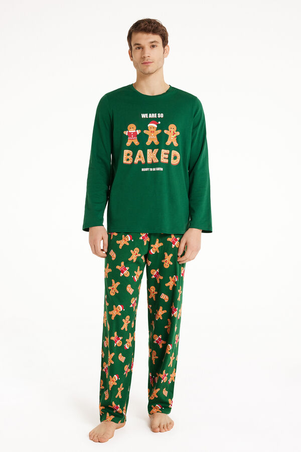 Pyjama Long en Coton Épais avec Imprimé « Baked »  