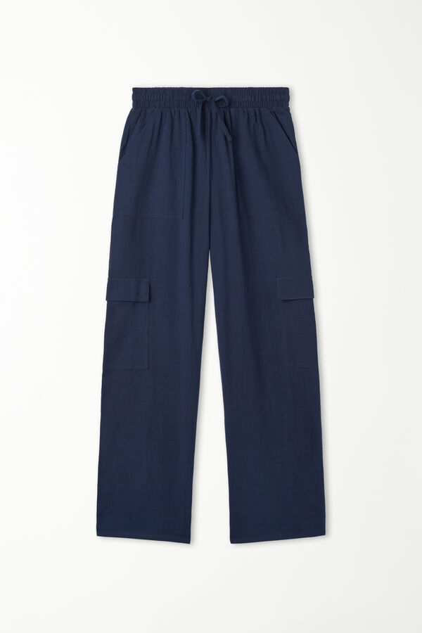 Pantalons Llargs de 100% Cotó Super Lleuger amb Butxaques Cargo  