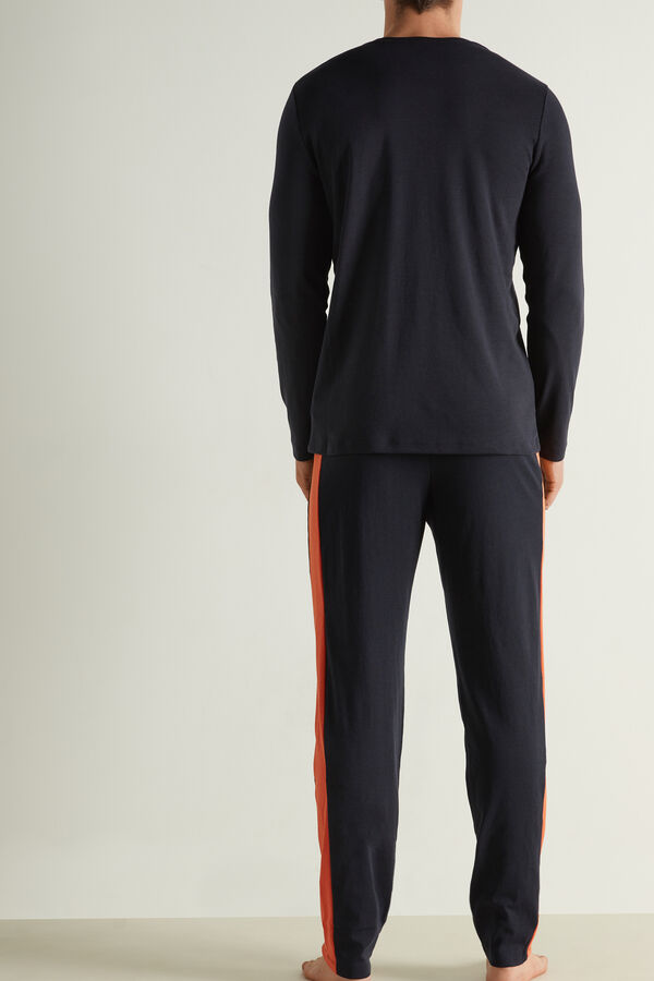 Pyjama Long Homme Ras-de-cou Coton Imprimé Aspen  