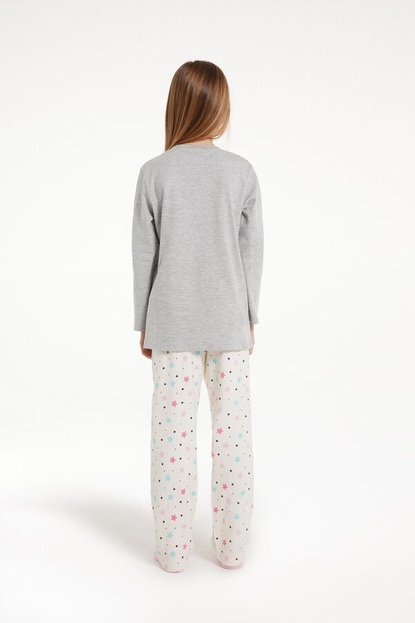 Girls’ Long Cotton Unicorn Print Pyjamas  