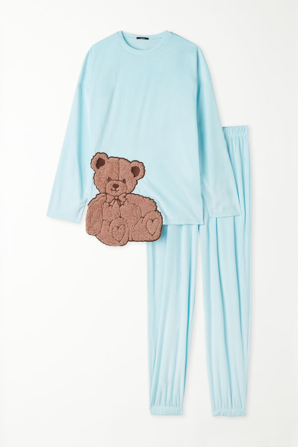 Teddy Bear Long Microfleece Pyjamas  