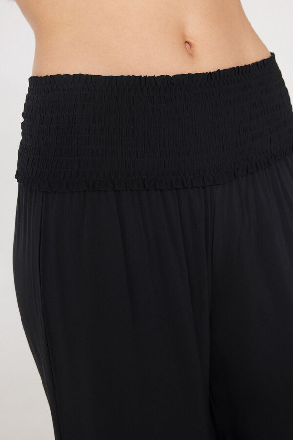 Gesmokte Cropped-Culotte aus Viskosegewebe  