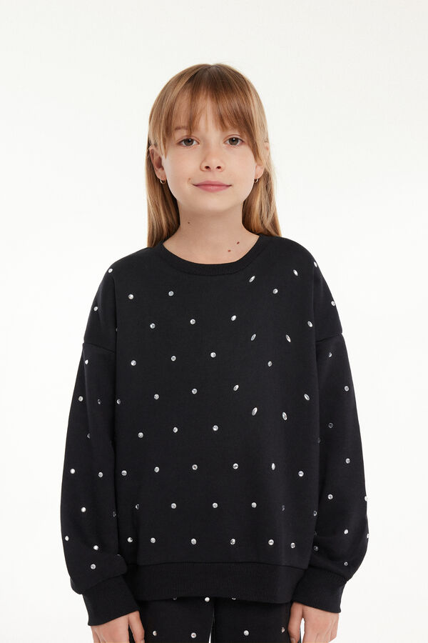 Langarm-Sweatshirt mit Strass für Mädchen  
