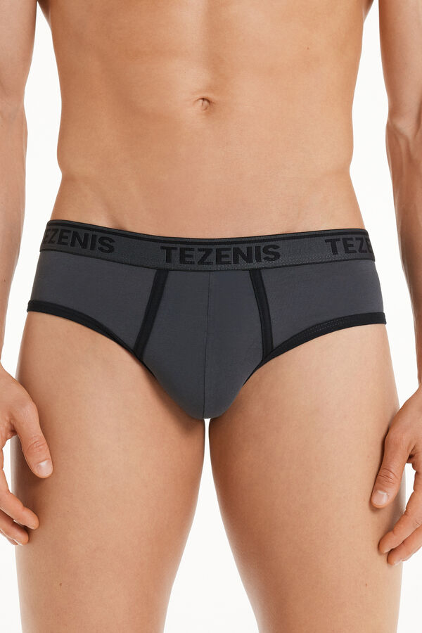 Cotton Logo Briefs with Contrasting Edging  