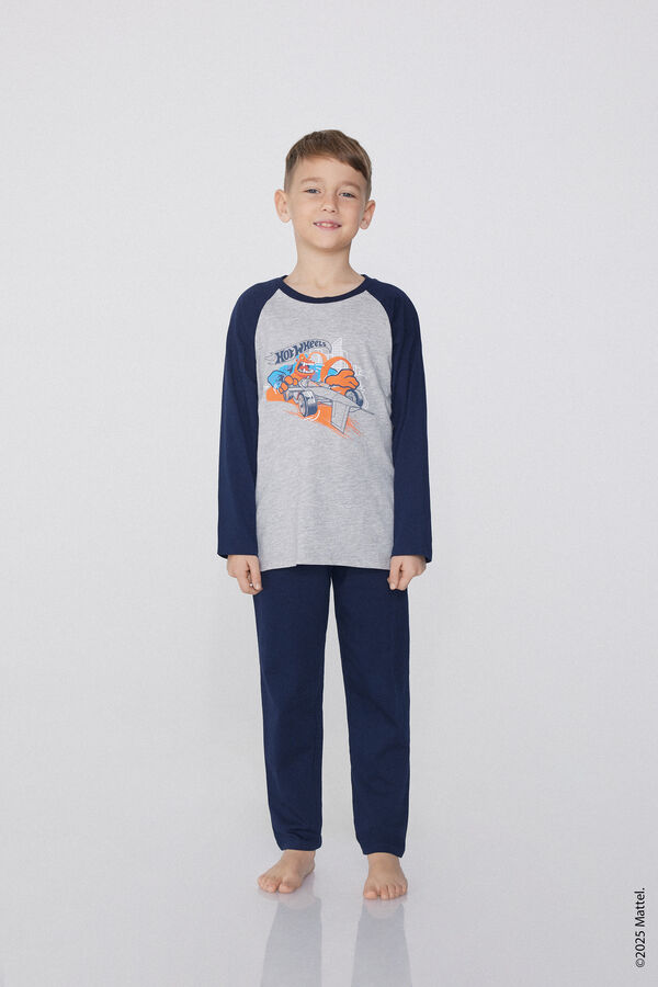 Boys’ Hot Wheels Print Long Cotton Pyjamas  