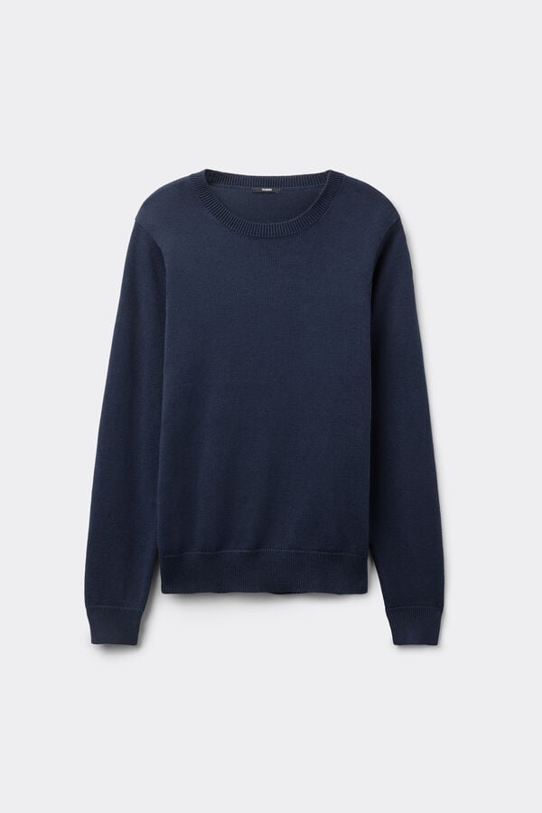 Fully-Fashioned Cotton and Modal Round Neck Jumper  