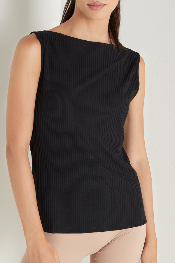Ribbed Boat Neck Camisole  