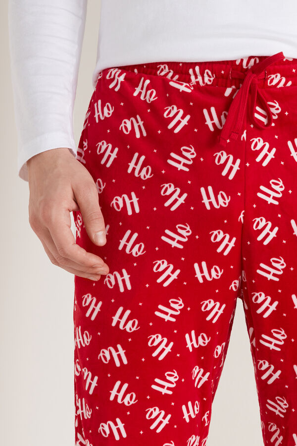 Long Microfleece Trousers with Drawstring  