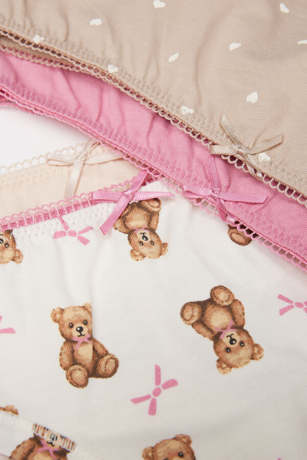 4 Cuecas Menina em Algod&atilde;o Estampado  