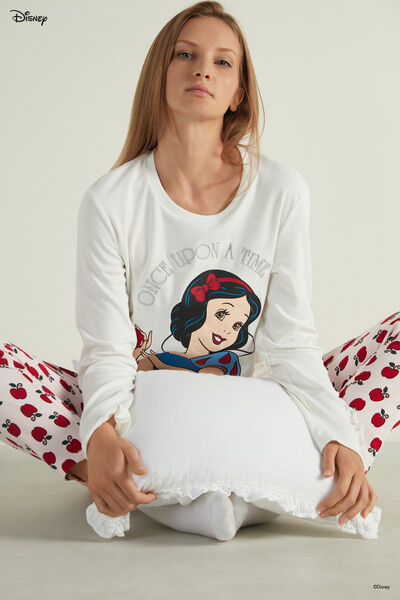 Full-Length Cotton Pajamas with Disney Snow White Print