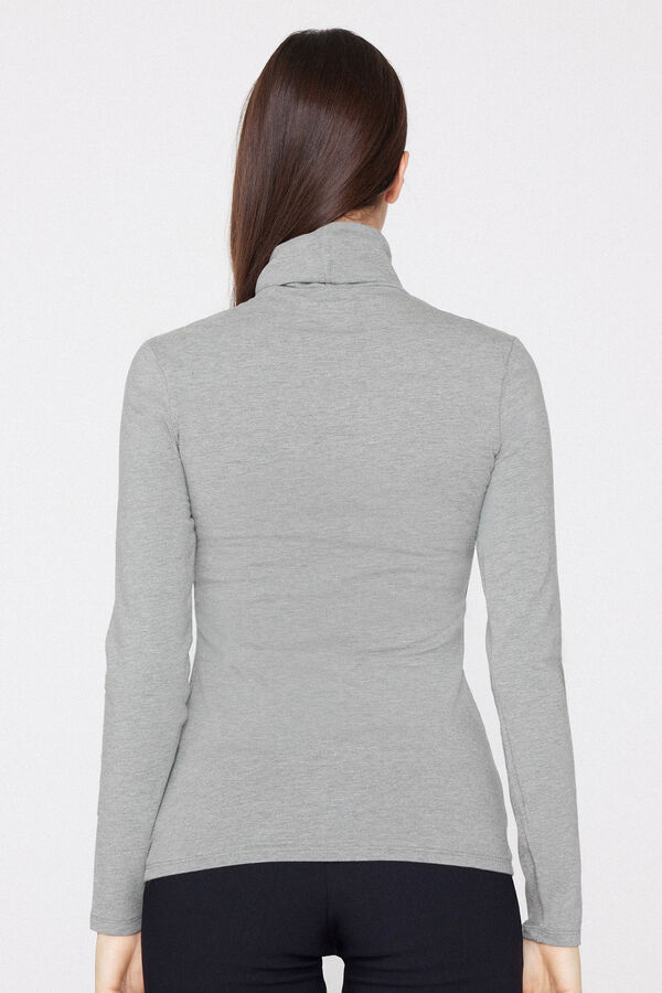 Cotton and Thermal Modal Polo Neck Top  
