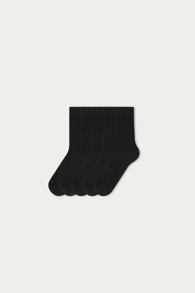 5 Ζευγάρια Σετ Κοντές Κάλτσες από Ζεστό Βαμβακερό Ύφασμα