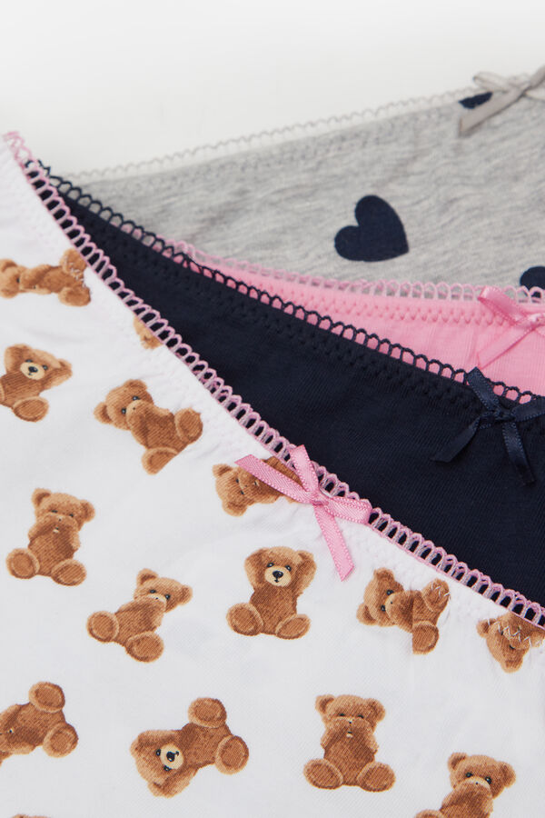 4 Ζεύγη Εμπριμέ Βαμβακερά Σλιπ  