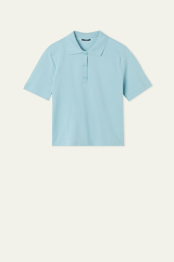 Pique Cotton Short Sleeve Polo Shirt  