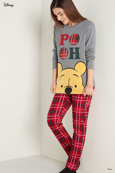 Pijama Largo de Algodón Grueso con Parche Winnie the Pooh