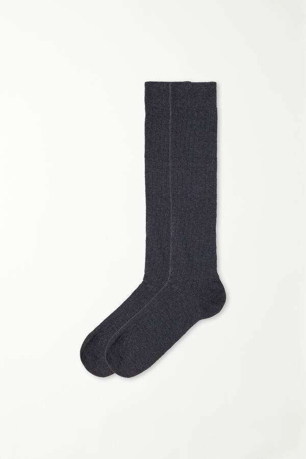 Men’s Long Socks in Ribbed Cotton  
