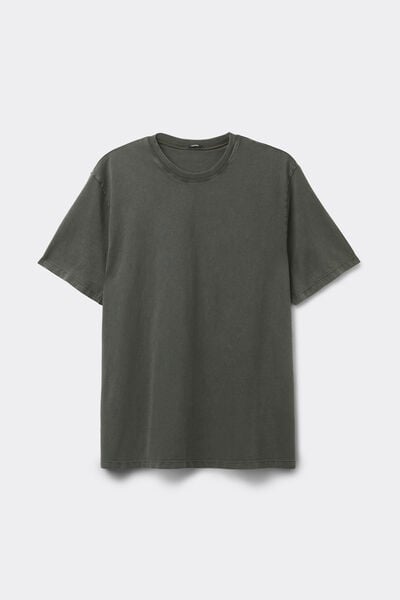 T-Shirt Girocollo 100% Cotone Delav&eacute;