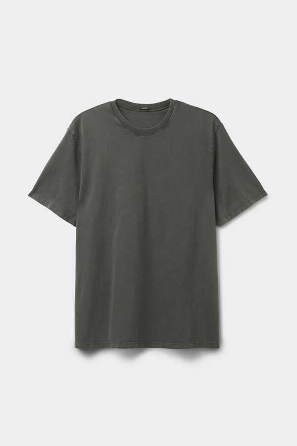 T-Shirt Girocollo 100% Cotone Delav&eacute;  
