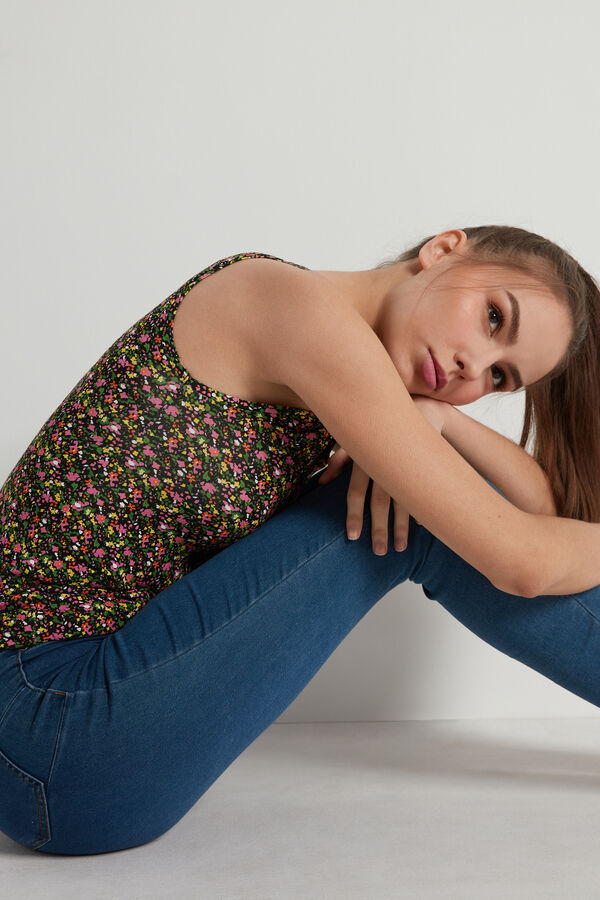 Long Printed Viscose Camisole  