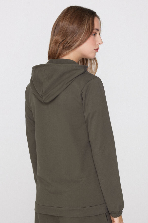 Cienka Bluza na Zamek z Kapturem i Troczkami  