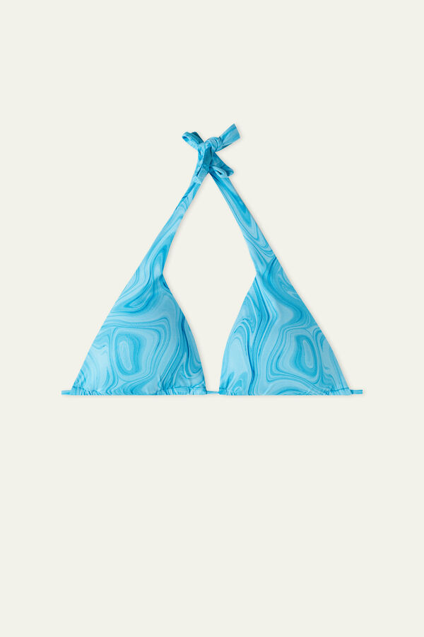 Liquid Turquoise Triangle Bikini Top  