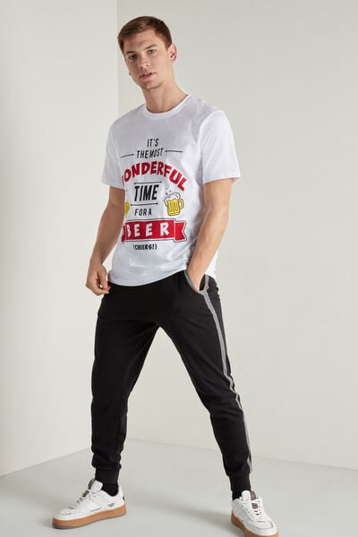 T-Shirt Cotone con Stampa Natalizia