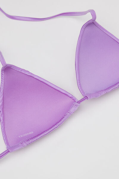 Leicht wattiertes Triangel-Bikinioberteil Shiny Glam Lila