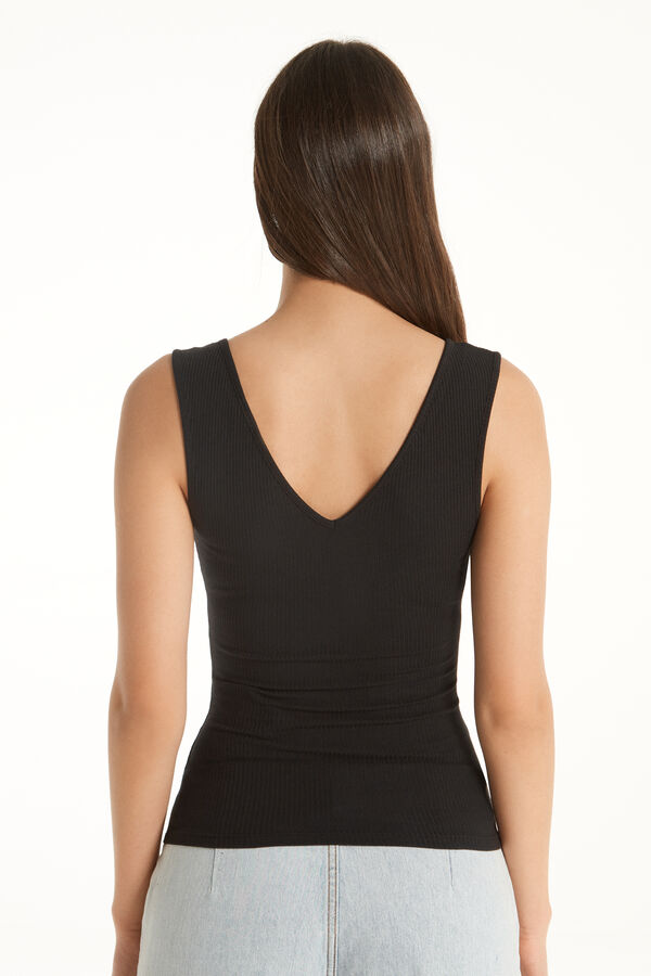 V-Neck Ribbed Vest Top  