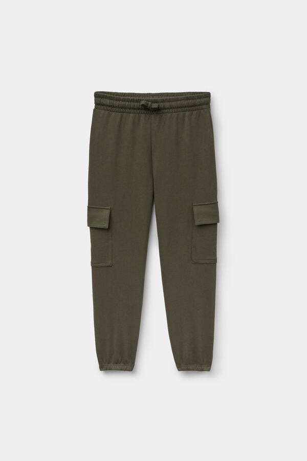 Pantalone Lungo Felpa Cargo Bimbi Unisex  