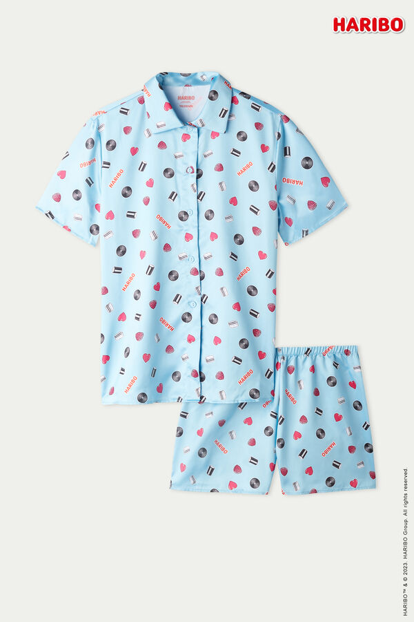 Pijama Scurtă Deschisă din Satin Bomboane Haribo  