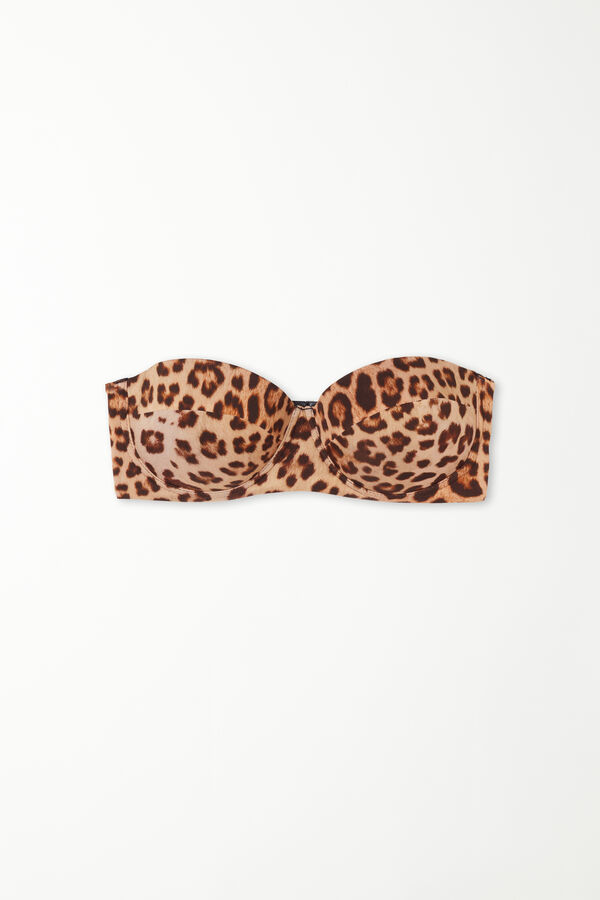 Wild Leopard Padded Bandeau Bikini Top  