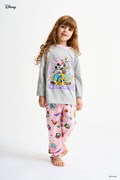 Girls’ Disney Mickey Mouse Pop Long Cotton Pyjamas