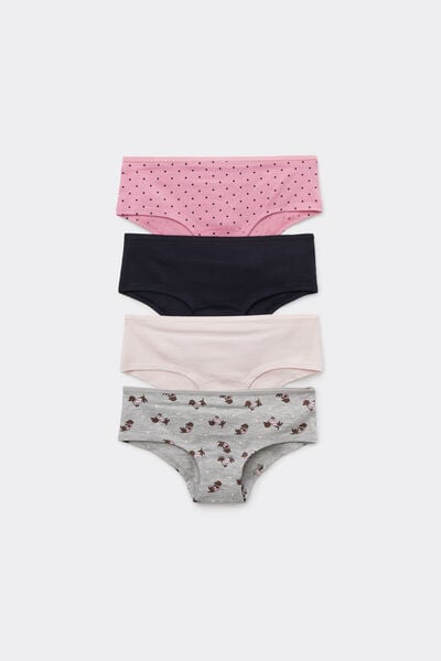 4&nbsp;Culottes en Coton Imprim&eacute; Fille