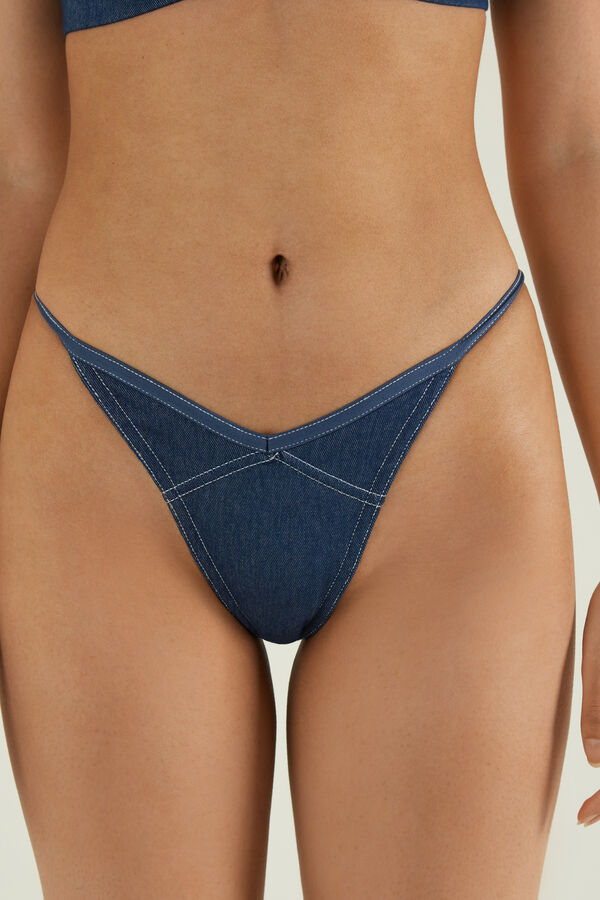 New Jeans Panel High-Cut G-String  