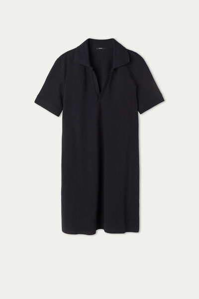 Short Polo Piqué Dress with Short Sleeves