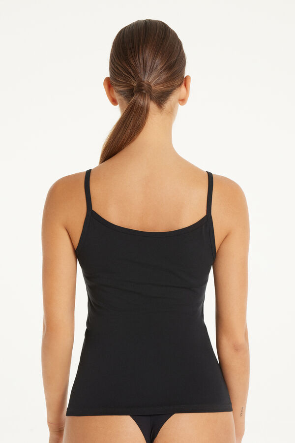 Round-Neck Stretch Cotton Tank Top  