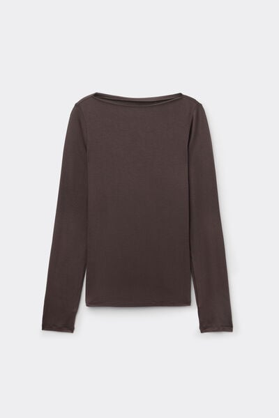 Maglia Maniche Lunghe Scollo Barchetta Viscosa