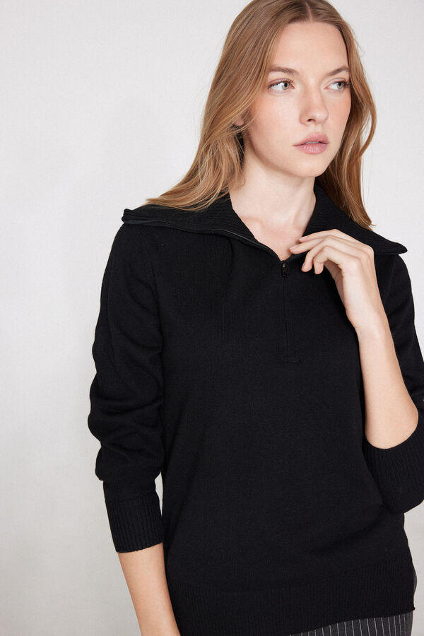 Maglia Manica Lunga con Lana e Zip  