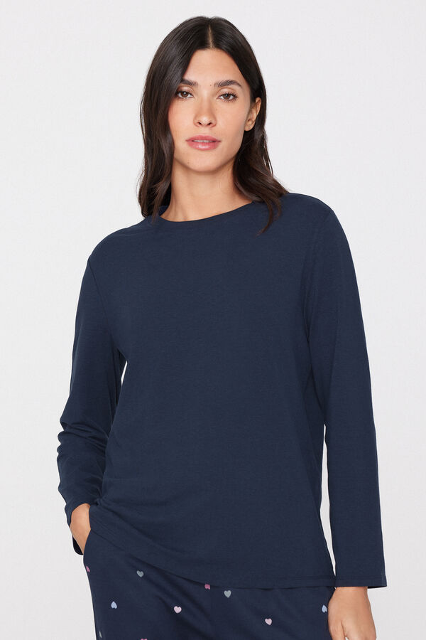 Langarm-Rundhalsshirt aus Baumwolle mit Modal  