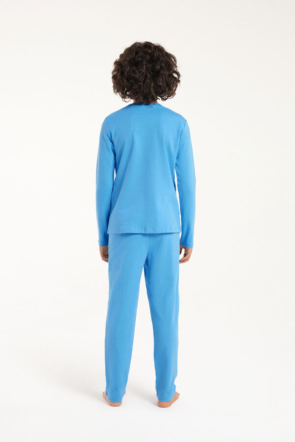 Langer Pyjama für Jungen aus schwerer Baumwolle mit Monster-Print  